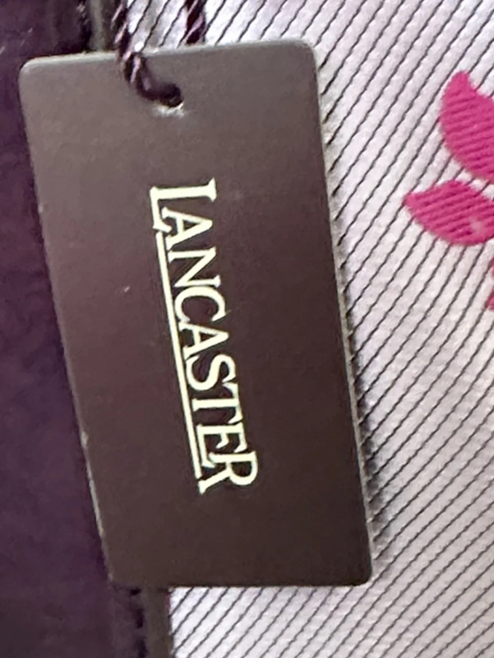 Lancaster NEW Pink Floral Satchel with Braided Handles